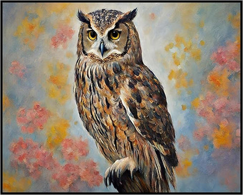 Posterizer 1 pcs- pretty majestic owl sitting on a tree-Art for Animal Lovers-Landscape & Nature Art- Living Room Bedroom Decor- unframed wall art...