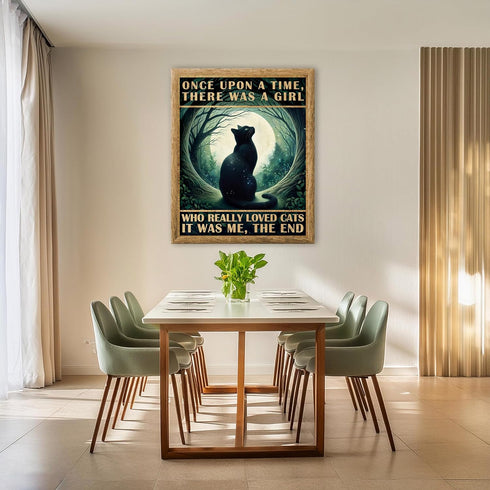 Posterizer 1 pcs-Funny Black Cat Signs-There Was a Girl Who Really Loved Cats-Art for Animal Lovers-Comedy Art-Gift For Animal Lovers-Living Room ...