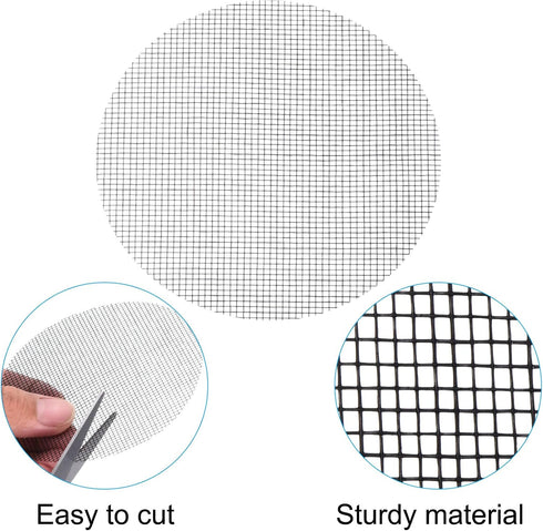 PATIKIL Flower Pot Hole Mesh Pad, 50 Pack 4 Inch Bonsai Plant Bottom Round Mat, Black...