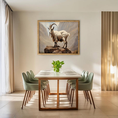 Posterizer 1 pcs- A goat standing on a cliff print-Art for Animal Lovers- Gift for Men Women Entrepreneur Teens-Decor for Home & Office- unframed ...