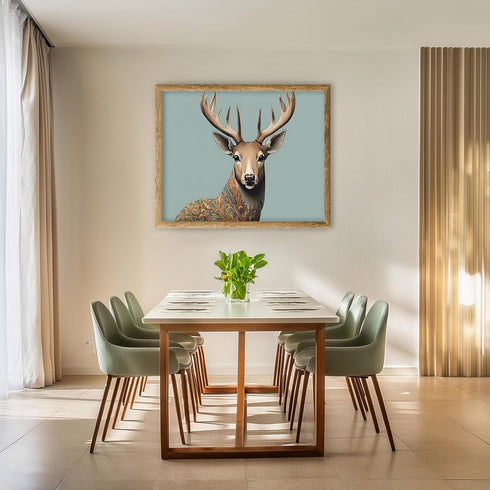 Posterizer 1 pcs- beautiful deer with antlers and pastel background-Art for Animal Lovers- Living Room Bedroom Decor- unframed wall art...