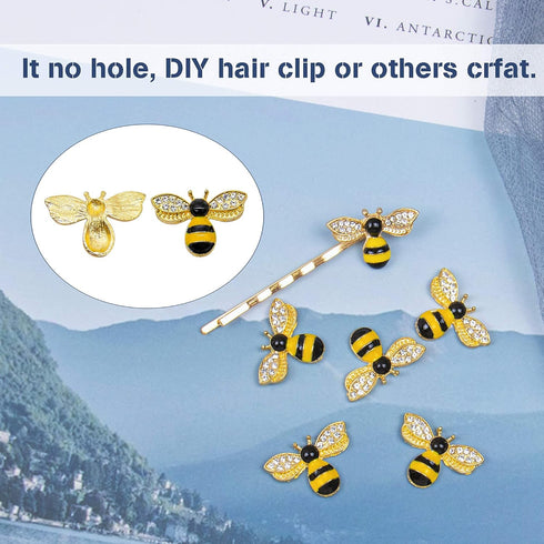 AUEAR, Alloy Bee Charm Pendants Rhinestone Enamel for DIY Craft Wedding Decoration Jewelry Making Necklace Bracelet (Style A, 20 Pack)...