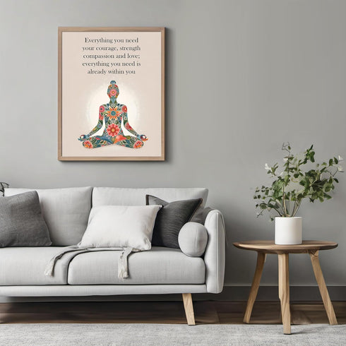 Posterizer 1 pcs-everything you need is within you-zen quotes-Quotes and Poems-Typography Art-Gift For Buddhism Meditation philosophy Fans- UNFRAM...