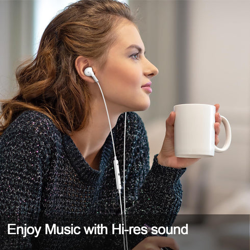 DUKABEL USB in-ear Headphones, USB PC Earbuds for PC/PS4/PS5, White Gaming Earphone Headset with Microphone for Live Conference, Video Calls, Broa...