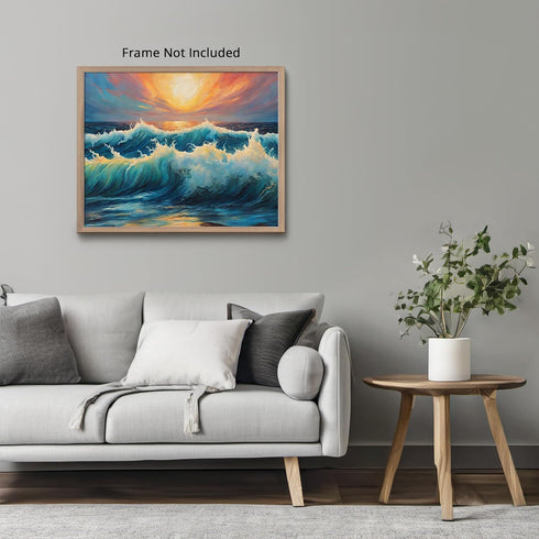 Posterizer 1 pcs- beach and the sea-abstract art 4-Landscape & Nature Art-Floral Botanical Art- Decor for Home & Office- unframed wall art...