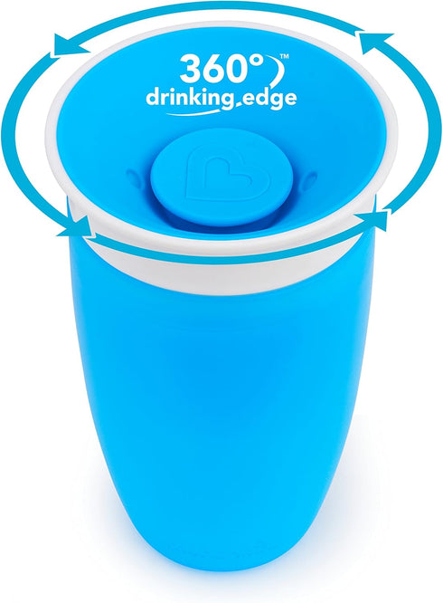 Munchkin® Miracle® 360 Spill Proof Sippy Cups, 24 and 10 Ounce, 2 Pack, Blue – Toddler and Adult Set...