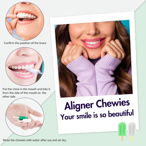 Chewies for Invisalign Aligner, 10 PCS Popsicle Silicone Chewies with Grip Handles, for Invisible or Metal Braces Aligner Munchies...