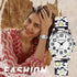 Lancardo Women Stretch Band Watch: Bohemia Flower Elastic Analog Quartz Big Number White Dial Wristwatch Easy to Read Womens Day...