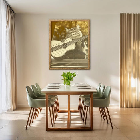 Posterizer 1 pcs-cute funny kitty cat playing the guitar 4-Art for Animal Lovers-Musical Art Collection-Decorations for Bedroom, Office, Living Ro...