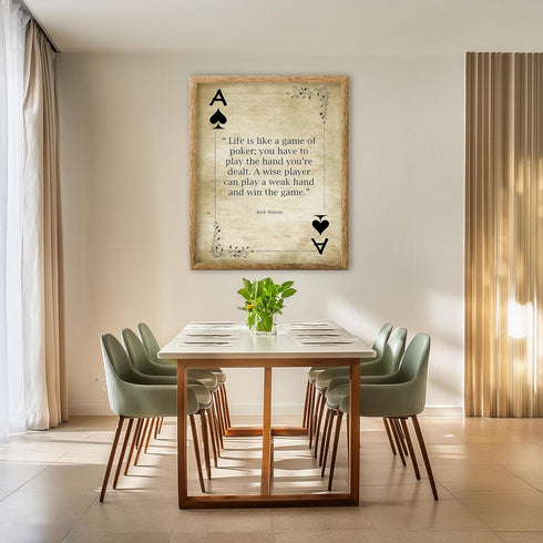 Posterizer 1 pcs-Life is Like a Game of Poker-Rick Warren-Quotes and Poems-Motivational & Inspirational Art-Living Room Bedroom Decor- UNFRAMED Wa...