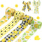 CCINEE 4 Rolls Wired Edge Ribbons with Lemon,2.5 Inch×26 Yards Yellow Satin with Lemon Polka Dot Stripe Plaid Check for Wreath Floral Arrangements...