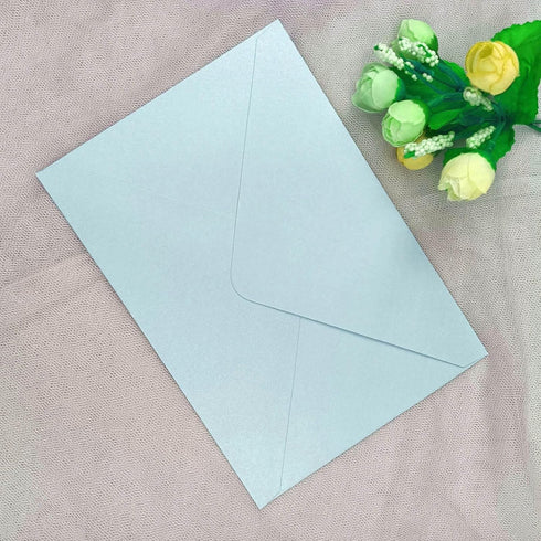 25 PCS Pearl Baby Blue A7 Envelopes,5.35 x 7.7 inches, Perfect for 5x7 Weddings Invitation Cards,Birthday Greeting RSVP Invite,Photos...