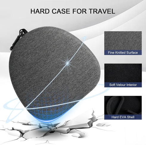Travel Case for AirPods Max Headphones, Sleep Mode Hard Carrying Case for Apple AirPods Max Wireless Over-Ear Headsets Portable Storage Bag - Grey...