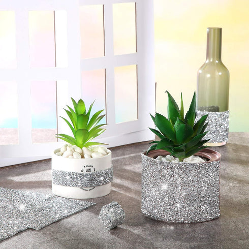 Rhinestones Sticker Sheet Crystal Self-Adhesive Bling Resin Glitter Rhinestone Sticker Sheet for Crafts Shoes Clothes (Silver,13.78 x 11.02 Inch)...