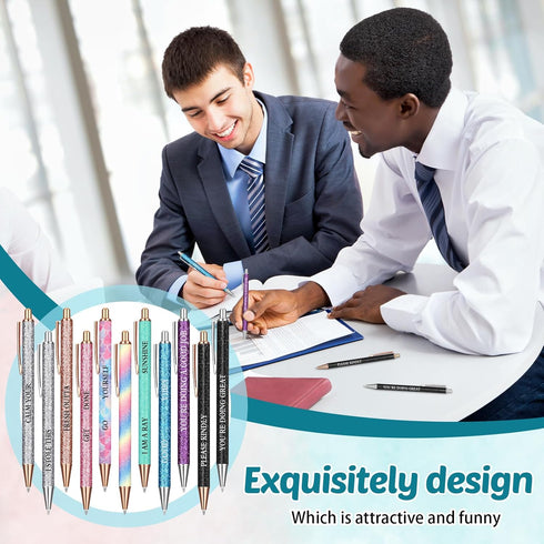 Funny Word Pens Set Inspirational Pens Congrats Grad Motivational Pens, Spoof Fun Ballpoint Pen Set, Novelty Negative Positive Pens Funny Coworker...