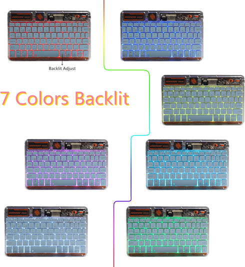 Bluetooth Keyboard for iPad, 10-inch Wireless Keyboard for PC Tablet Phone Computer, Rechargeable Multi-Device RGB Backlit Keyboard, Compatible wi...