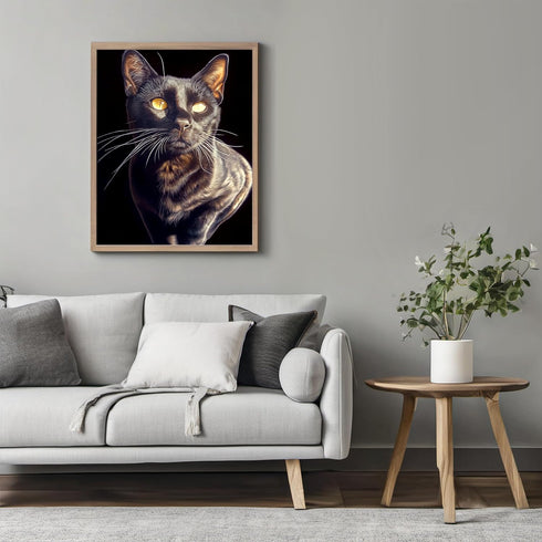 Posterizer 1 pcs-beautiful cat-kitty in the house art 2-Art for Animal Lovers Gift for Men Women Entrepreneur Teens Decor for Home & Office- unf...