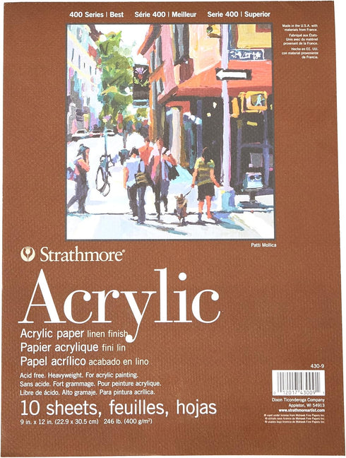 Strathmore Acrylic Paper Pad 9"X12"-10 Sheets -430900...