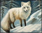 Posterizer 1 pcs-white arctic fox in snowy winter scene-oil painting style 1-Art for Animal Lovers-Landscape & Nature Art-Decor for Home & Office-...
