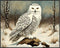 Posterizer 1 pcs-snowy winter scene of a white owl-oil painting style 5-Art for Animal Lovers-Landscape & Nature Art-Decor for Home & Office- unfr...