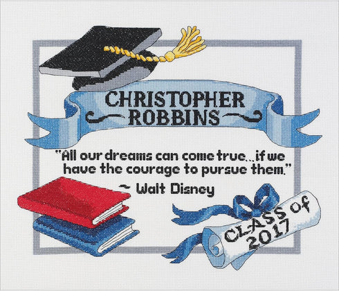 Janlynn Graduation Dreams Counted Cross Stitch Kit Gray, By the yard...