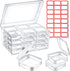 25 Pack Small Plastic Beads Storage Containers Box, Clear Bead Organizer Case with Snap-Tight Closure Hinged Lid for Storage Small Items, Beads, C...