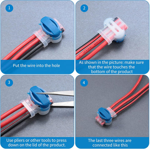 3 Way Wire Connectors Locks Wire Connectors Electrical IDC 314-box Wire Connectors Self-Stripping Pigtail Connectors for 22-14 AWG Cables Robotic ...