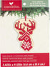 Dimensions Counted Cross Stitch, Reindeer Wooden Christmas Ornament Craft Kit, 1 Pc, Red,White...
