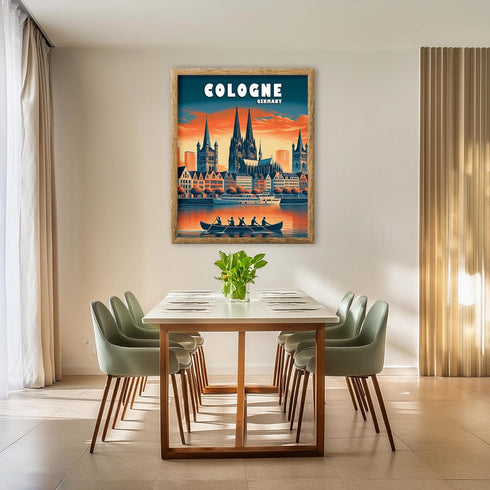 Posterizer 1 pcs-travel poster-Cologne Germany-Adventure Wall Art Gift for Men Women Entrepreneur Teens Decor for Home & Office- unframed wall a...