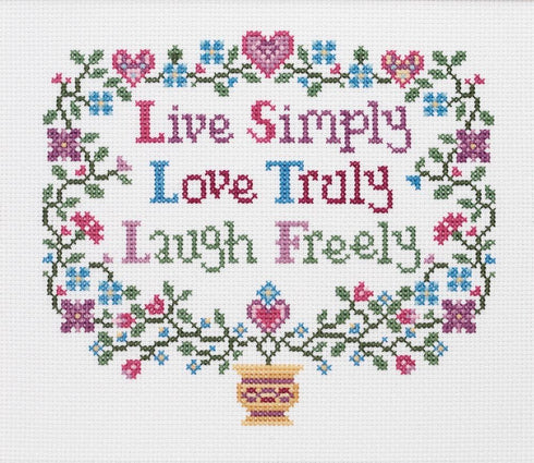 Janlynn Live, Love, Laugh Counted Cross Stitch Kit-8"X7" 14 Count, White...