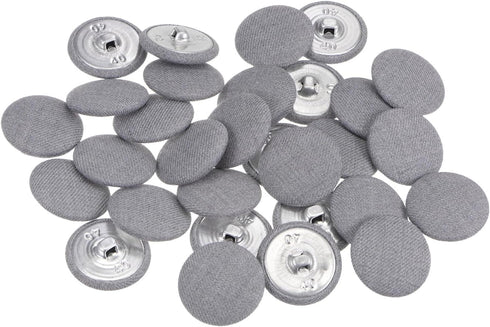 30pcs 40L Fabric Cloth Covered Button 25mm Round Metal Shank Sewing Buttons for Suits Dress Blouses, Grey...