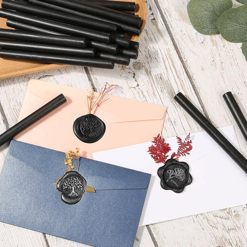 Sealing Wax Sticks, Paxcoo 20pcs Wax Seal Sticks, Glue Gun Sealing Wax Sticks for Wedding Invitations, Letter, Envelope, Cards and Crafts (Black)...