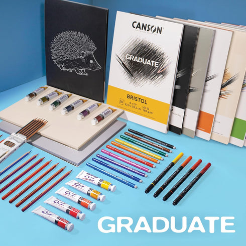 Canson Graduate Bristol Pad, Foldover, 5.5x8.5 inch, 20 Sheets | Artist Paper for Adults and Students - Drawing, Sketching, Markers and Art Journa...