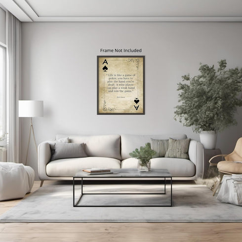 Posterizer 1 pcs-Life is Like a Game of Poker-Rick Warren-Quotes and Poems-Motivational & Inspirational Art-Living Room Bedroom Decor- UNFRAMED Wa...