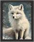 Posterizer 1 pcs-white arctic fox in snowy winter scene-oil painting style 12-Art for Animal Lovers-Landscape & Nature Art-Decor for Home & Office...