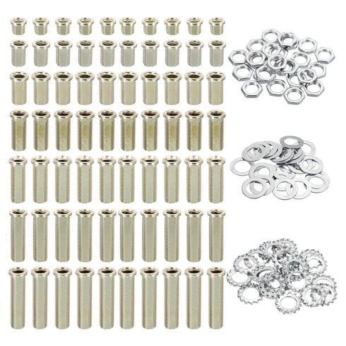 PATIKIL M10 Round Head Hollow Screw Bolts, 4 in 1 / 140Pieces Through Hole Bolt Chandelier Fasteners with Round Head Nut and Gasket...