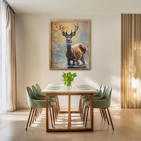 Posterizer 1 pcs- Pretty deer standing in water print-Art for Animal Lovers- Gift for Men Women Entrepreneur Teens-Living Room Bedroom Decor- unfr...