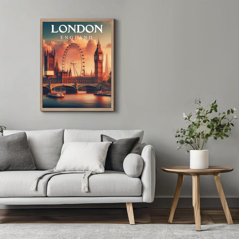 Posterizer 1 pcs-London England-City Travel Poster-Adventure Wall Art-GIft for Men Women Teens-Decor for Home & Office- unframed wall art...