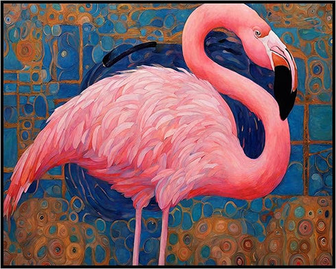 Posterizer 1 pcs- pink flamingo with mosaic style background-Art for Animal Lovers- Living Room Bedroom Decor- unframed wall art...