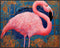 Posterizer 1 pcs- pink flamingo with mosaic style background-Art for Animal Lovers- Living Room Bedroom Decor- unframed wall art...