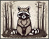 Posterizer 1 pcs- Cute raccoon sitting on the ground in jungle-Art for Animal Lovers-Floral Botanical Art- Gift for Men Women Teens-Living Room B...