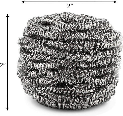 12 Pack Stainless Steel Scourers by Scrub It – Steel Wool Scrubber Pad Used for Dishes, Pots, Pans, and Ovens. Easy scouring for Tough Kitchen Cle...