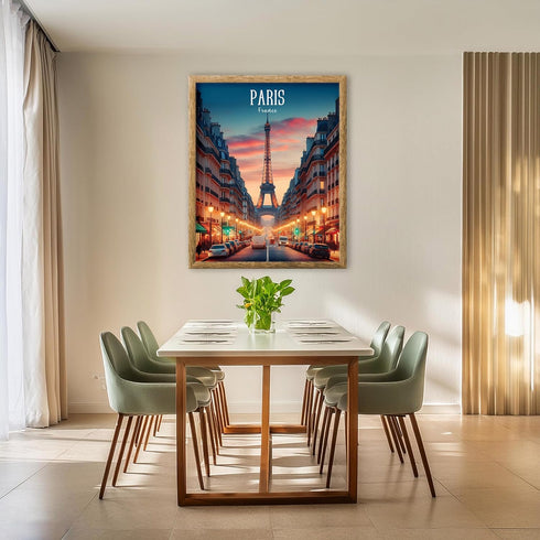 Posterizer 1 pcs-Paris Eiffel Tower traditional travel print-Adventure Wall Art-GIft for Men Women Teens-Decor for Home & Office- unframed wall ar...