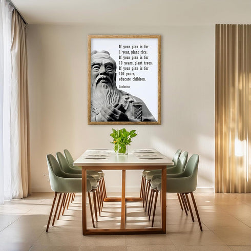 Posterizer 1 pcs-Confucius-If Your Plan is for 100 Years Educate Children-Philosophy-Quotes -Motivational Inspirational Art-Gift For Buddhism Medi...