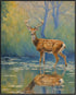 Posterizer 1 pcs- A deer standing in a river with a jungle backgorund-Art for Animal Lovers-Landscape & Nature Art- Gift for Men Women Teens-Livin...