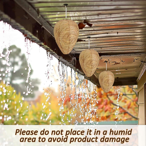 DECYOOL 8 Pack Paper Wasp Nest Decoy Hanging Wasp Nest Stay Away from Wasps Hornets Yellow Jackets(Dark Brown, Light Brown)...