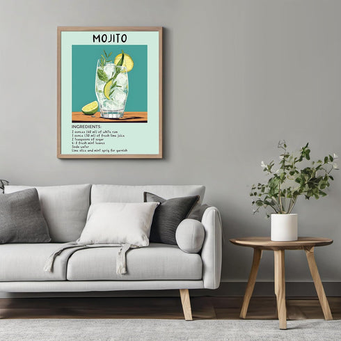 Posterizer 1 pcs-Mojito Cocktail-Alcohol Print-Kitchen & Bar Art Art Poster Print for Home, Office, Store, Bar- unframed wall art...