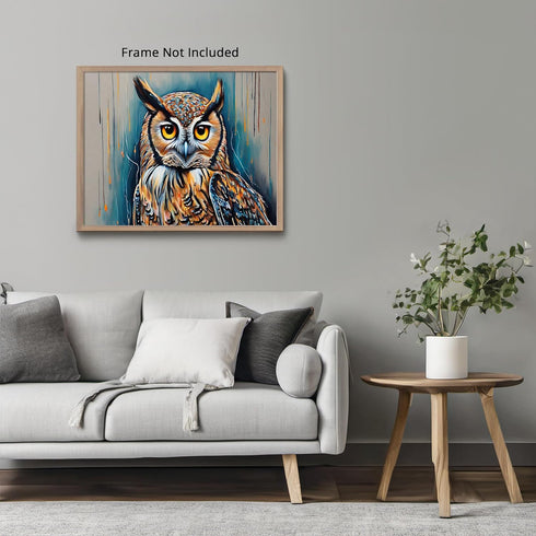 Posterizer 1 pcs- Brown owl oil painting style-Art for Animal Lovers-Abstract & Modern Art- Gift for Men Women Entrepreneur Teens-Decor for Home &...