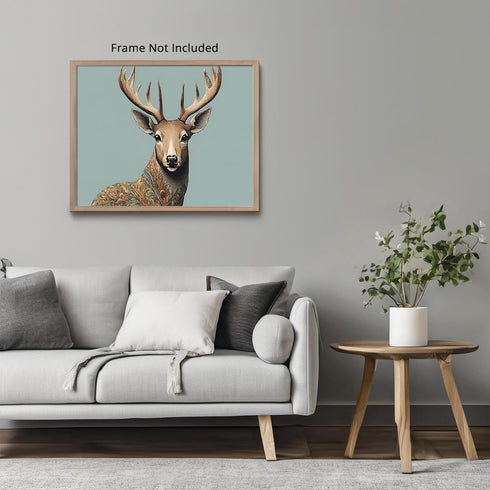 Posterizer 1 pcs- beautiful deer with antlers and pastel background-Art for Animal Lovers- Living Room Bedroom Decor- unframed wall art...