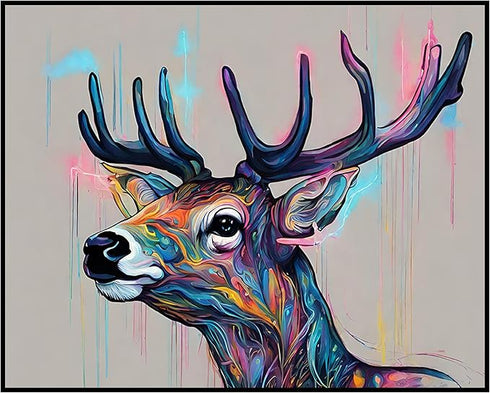 Posterizer 1 pcs- Abstract deer print with a white background-Art for Animal Lovers-Abstract & Modern Art- Gift for Men Women Entrepreneur -Decor ...